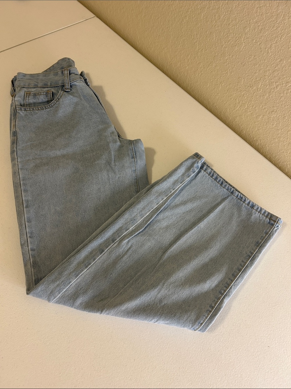 SHEIN Light Blue High-Rise Wide Leg Jeans - Picture 9 of 10